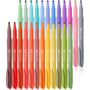 imageMr Pen Pastel Highlighters 24 Pack Chisel Tip Colorful Cute Highlighters Assorted Colors Quick Drying Smear Resistant
