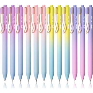 imageMr Pen Retractable Gel Pens 12 Pack Black Ink Gel Pens Fine Point 05mm Gradient Barrel Fast Dry Retractable Pens Gel Ink Pens Aesthetic Pens for Journaling Fine Tip Pens