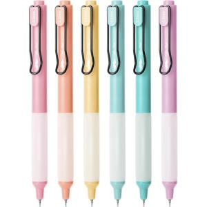 imageMr Pen Retractable Gel Pens 6 Pack Black Ink Gel Pens Pastel Barrels Fast Dry Gel Pens Fine Point 05mm Retractable Pens Cute Pens Gel Ink Pens Aesthetic Pens for Journaling Fine Tip Pens