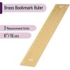 imageMr Pen  6quot Imperial ampamp Metric Ruler Clip Brass ampamp Gold Aesthetic ampamp Cute Bookmarks with Metal Ruler