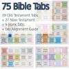 imageMr Pen Bible Tabs  75 Laminated Tabs for Old ampamp New Testament Womens Journaling BibleFloral Design Black Writings