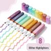 imageMr Pen Glitter Highlighters 8 Pack Pastel and Metallic Colors Chisel Tip Highlighters Glitter Highlighter Markers Sparkly Highlighters Aesthetic Highlighters Sparkle Highlighters