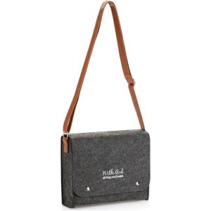 imageMr Pen Bible Cover Medium Size Grey Felt Bible Bag with Leather Straps Bible Case for Men Bible Cover for Men Bible Carrying Case Bible Bag for Men Bible Cover Case for Men