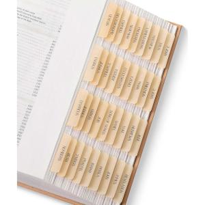 imageMr Pen Bible Tabs  75 Laminated Tabs for Old ampamp New Testament Womens Journaling BibleTransparent Cappuccino