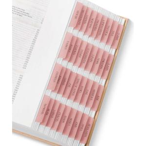 imageMr Pen Bible Tabs  75 Laminated Tabs for Old ampamp New Testament Womens Journaling BibleTransparent Pink