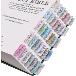 imageMr Pen Bible Tabs 3 Different Design 222 Tabs Bible Journaling Supplies Bible Tabs Old and New Testament Bible Tabs for Women Bible Book Tabs Bible Study Supplies Tabs for BibleSpanish Pastel