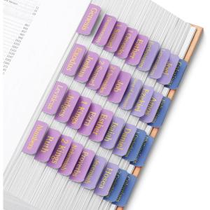 imageMr Pen Bible Tabs 75 Tabs The Roseate Dusk Gold Foil Embossed Lettering Laminated Bible Tabs for Women and Men Bible Tabs for Study Bible Index Tabs Bible Book Tabs Bible Labels Tabs