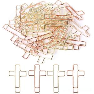 imageMr Pen Cross Paper Clips  35 Pack Gold and Rose Gold Bible and Journal Clips Bible Study and Christian Journaling Supplies