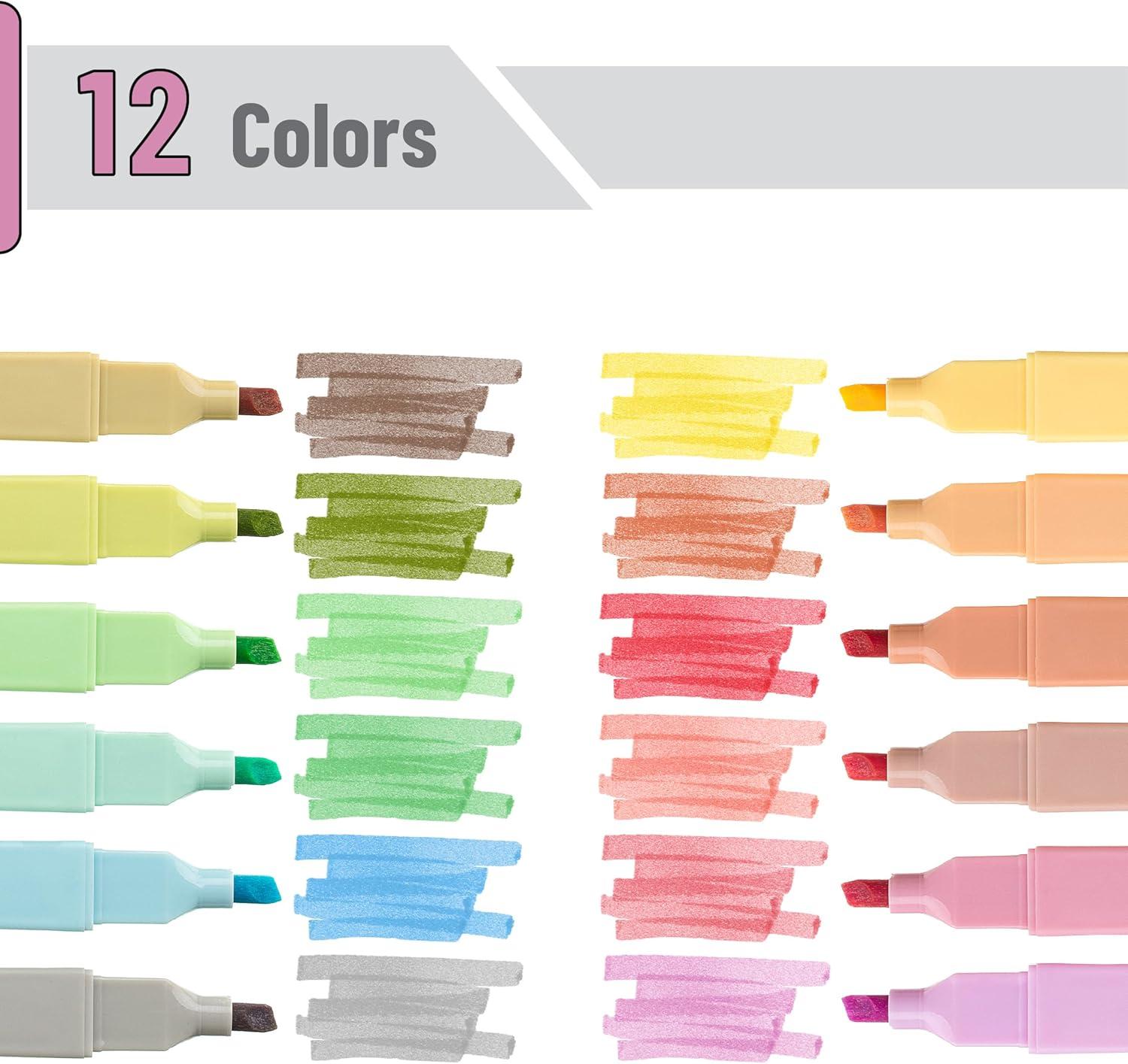 imageMr Pen Aesthetic Cute Pastel Highlighters Set 8 pcs Chisel Tip Candy Colors No Bleed Bible Assorted Colors