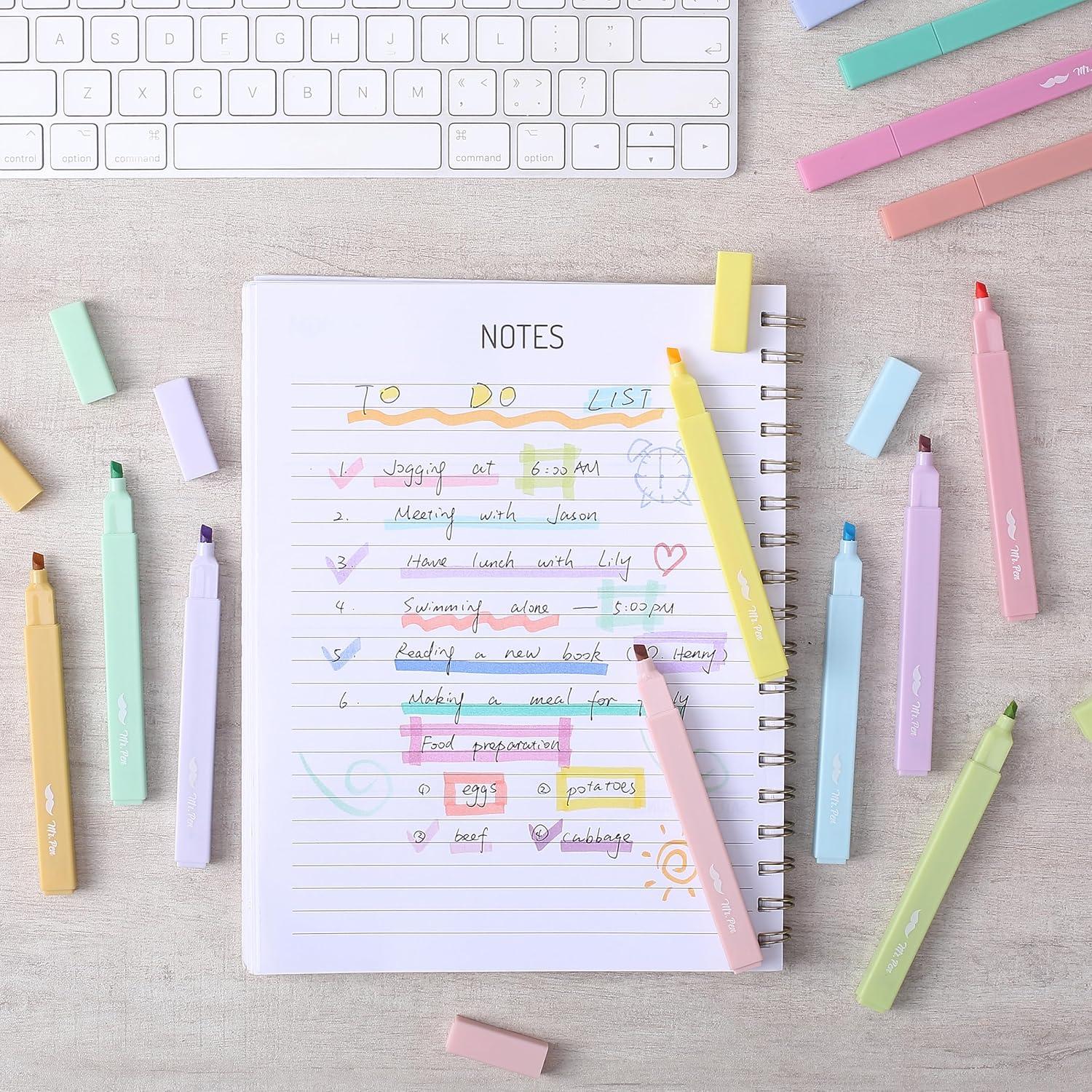 imageMr Pen Aesthetic Highlighters 48 Pack Chisel Tip Pastel Colors Cute Highlighters Assorted Colors Cute Highlighters for School Highlighters Highlighter Set Pastel Highlighters