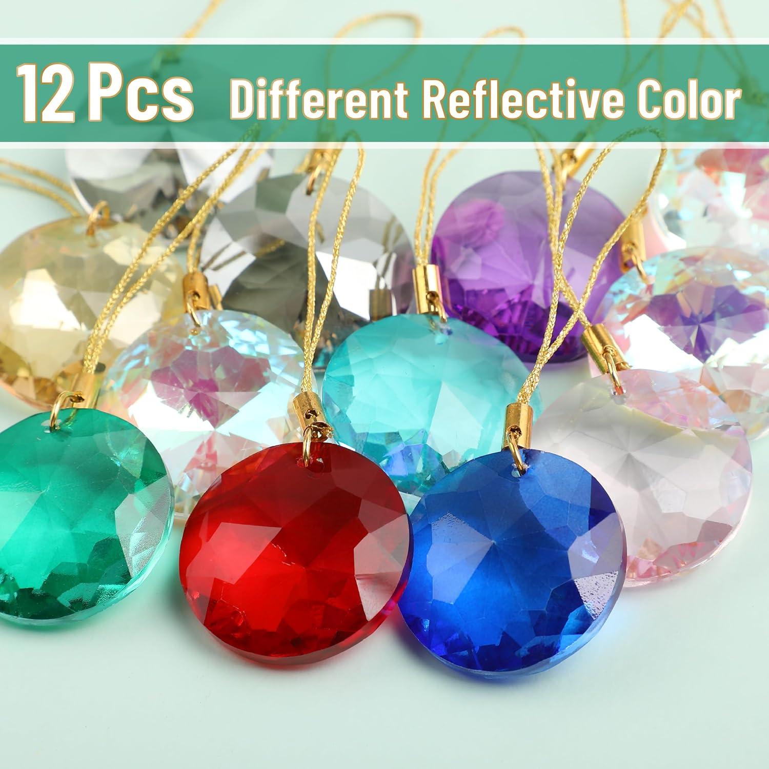 imageMr Pen Crystal Mini Ornaments 118quot 12 pcs Multicolor Iridescent Hanging Crystals for Christmas Tree Decoration