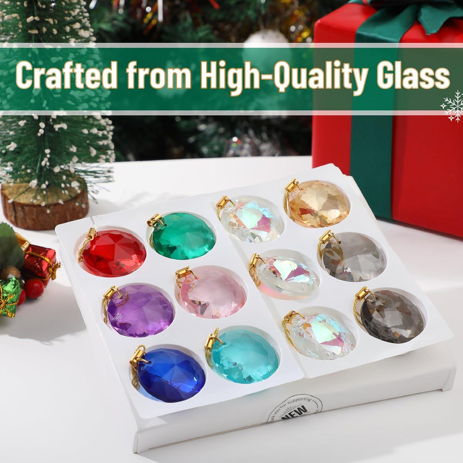 imageMr Pen Crystal Mini Ornaments 118quot 12 pcs Multicolor Iridescent Hanging Crystals for Christmas Tree Decoration