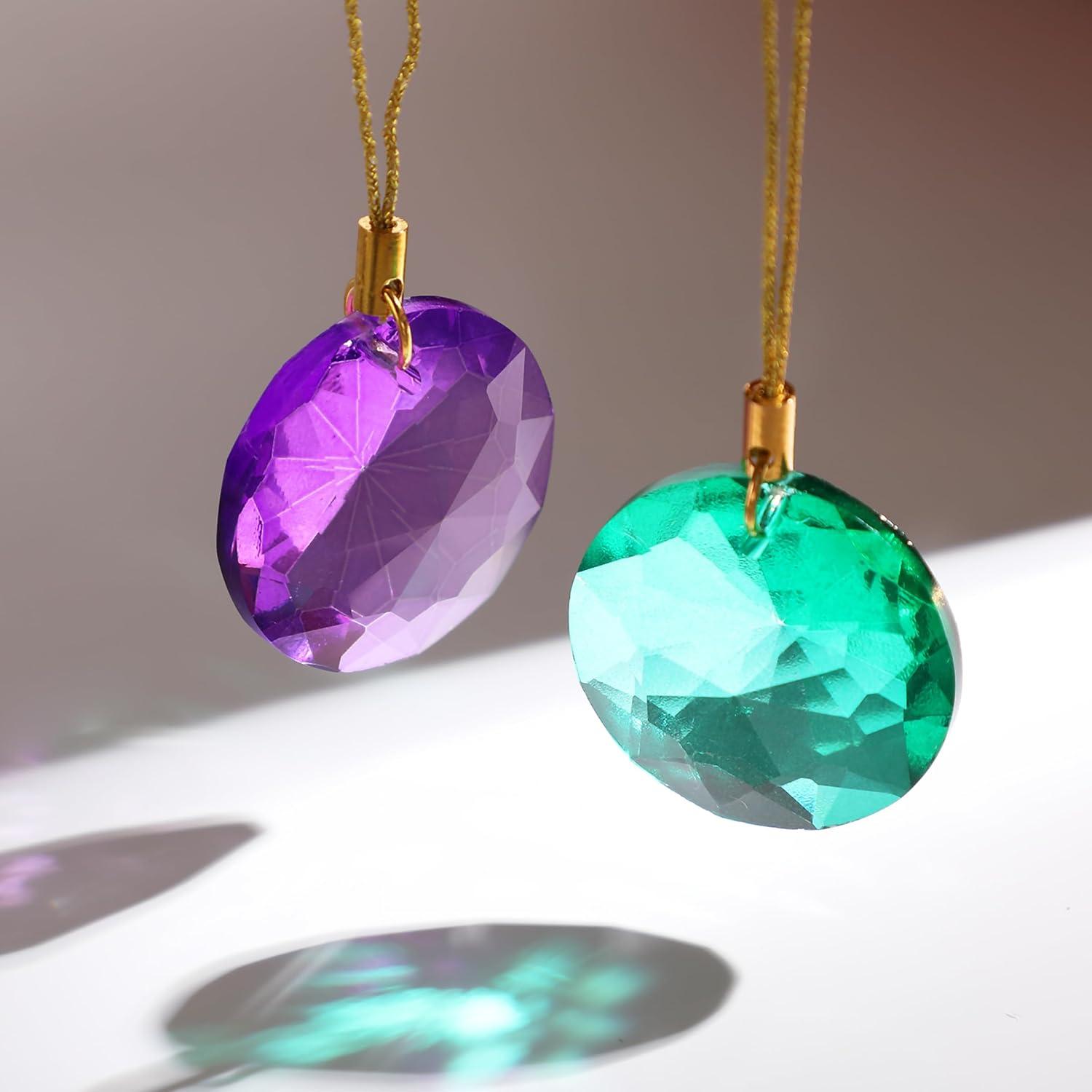 imageMr Pen Crystal Mini Ornaments 118quot 12 pcs Multicolor Iridescent Hanging Crystals for Christmas Tree Decoration
