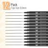 imageMr Pen Drawing Pens for Artists 08mm 12 Pack Black Artist Pens Micro Pens for Drawing Ink Pens for Drawing Sketch Pens Micro Pen Fineliner Pens Bible Journaling Pens Fine Point