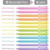 imageMr Pen Retractable Gel Pens 12 Pack Bright Color Ink Gel Pens Gel Pens Fine Point Retractable Pens Cute Pens Gel Ink Pens Aesthetic Pens for Journaling Fine Tip Pens