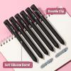 imageMr Pen Retractable Gel Pens 6 Pack Black Ink Black Barrel Gel Pens Gel Pen Fine Point