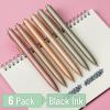 imageMr Pen Retractable Gel Pens 6Pack Black Ink Gel Pens Fine Point Metallic Earth Color Barrels Retractable Pens Gel Ink Pens Aesthetic Pens for Journaling Fine Tip Pens