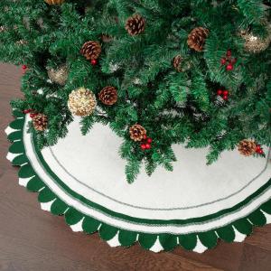 imageMr Pen Knitted Christmas Tree Skirt 24 inches Green ampamp White Xmas Tree Skirt Christmas Skirts for Xmas Trees Small Tree Skirt Small 24 Inch Tree Skirt Knit Christmas Tree Skirt