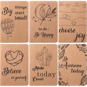 imageMr Pen Kraft Notebooks A6 Sized 42 x 59 6 pcs Mini Notebooks Small Journal Notebook Lined Pocket Notebook Motivational Notebooks Cute Mini Notebook Kraft Paper Notebook