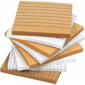 imageMr Pen Lined Sticky Notes 3x3 8Pads 480 Sheets White ampamp Kraft Sticky Notes with Lines Sticky Note SelfStick Note Pads Sticky Notes Lined Sticky Pads Sticky Notes Aesthetic Lined Notepad