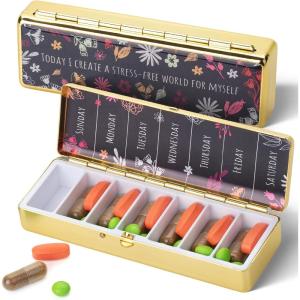 imageMr Pen Stylish Metal Weekly Pill Organizer Small Pill Organizer Cute Pill Organizer Cute Medicine Pill Organizer Small Travel Pill Organizer Travel Pill Case for Women Travel Pill Box for Purse