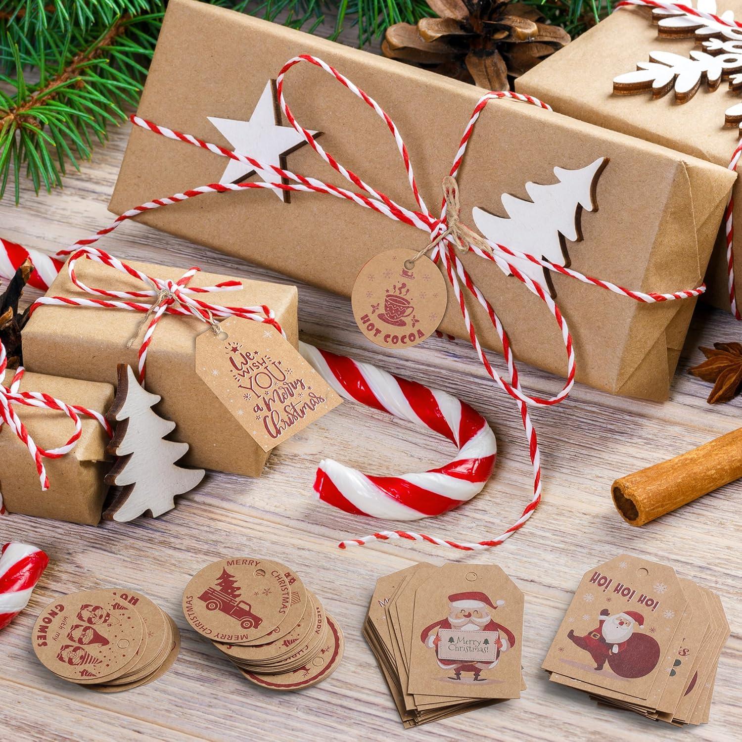 imageMr Pen Christmas Gift Tags 100 pcs with Hemp Rope 10 Designs Kraft Paper Tags Gift Tags with String Brown Tags Christmas Tags for Gifts Blank Gift Tags Gift Bag Tags for Gift Bags Gift Tag