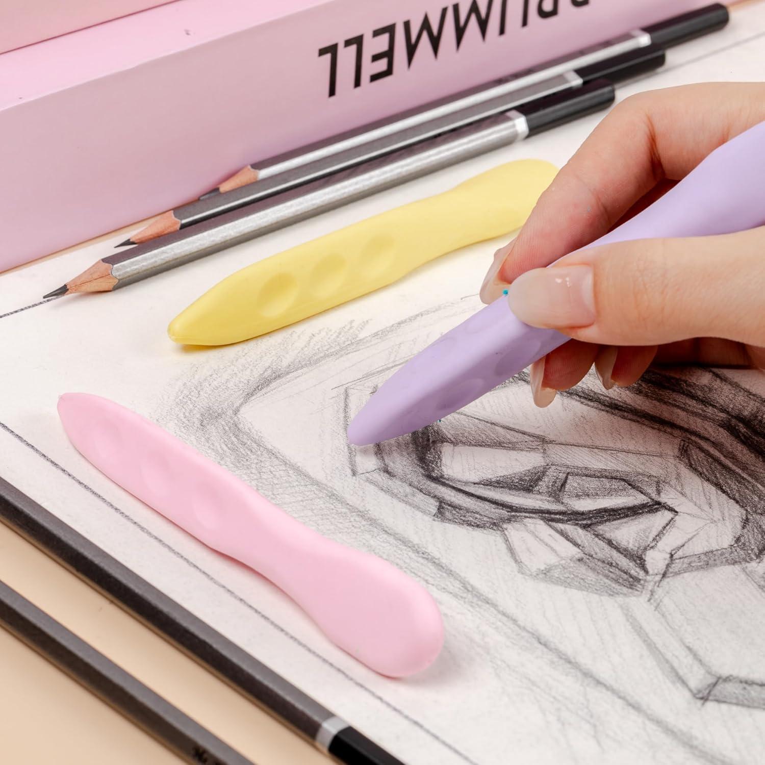 imageMr Pen PenShaped Erasers 3 Pack Pastel Colors Grip Erasers Cute Erasers for Kids Erasers for Pencils Cute Erasers for Girls Mr Pen Erasers for School Fun Erasers for Kids Large Eraser