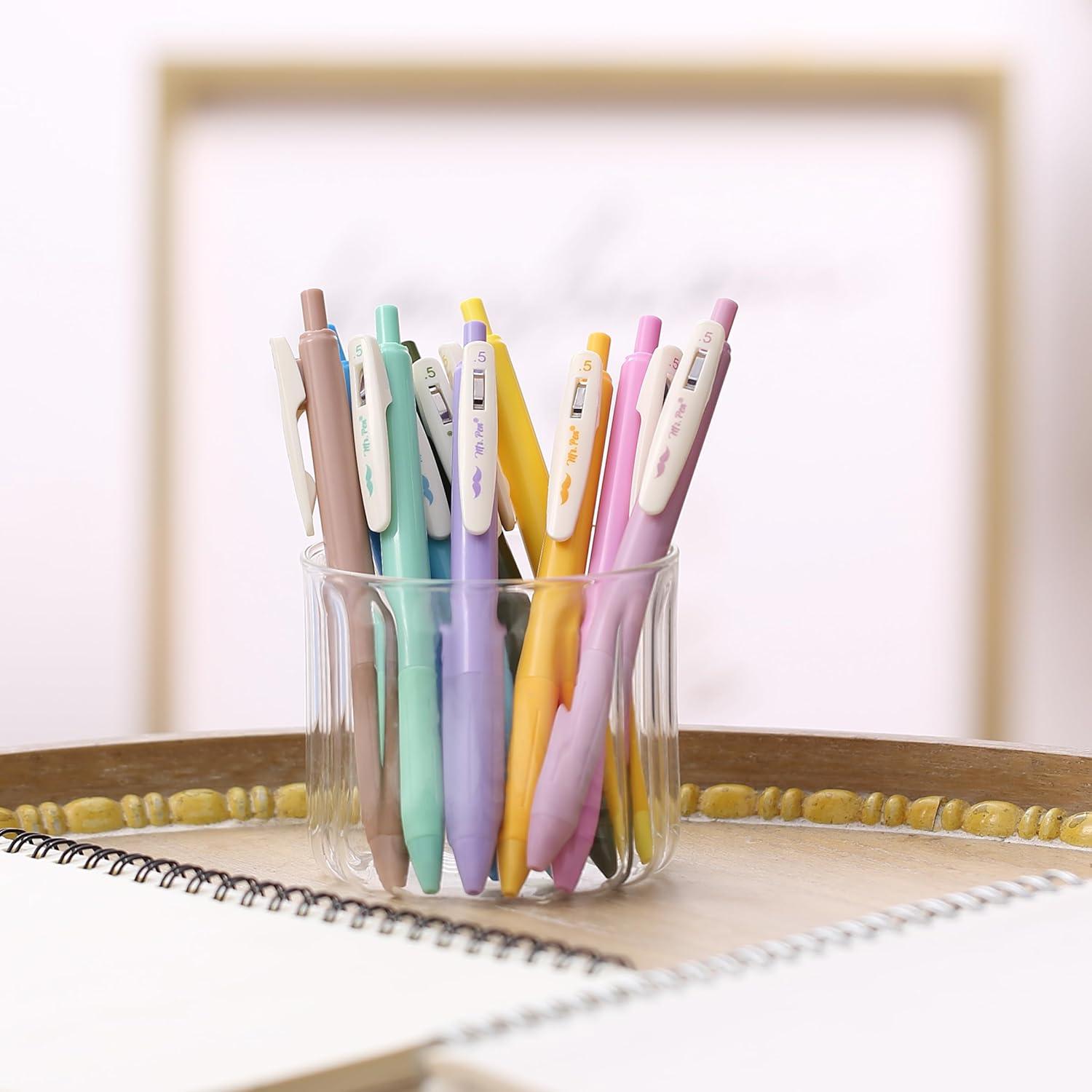 Mr. Pen- Retractable Gel Pens, 10 Pack, Light Vintage Ink Colors Gel ...