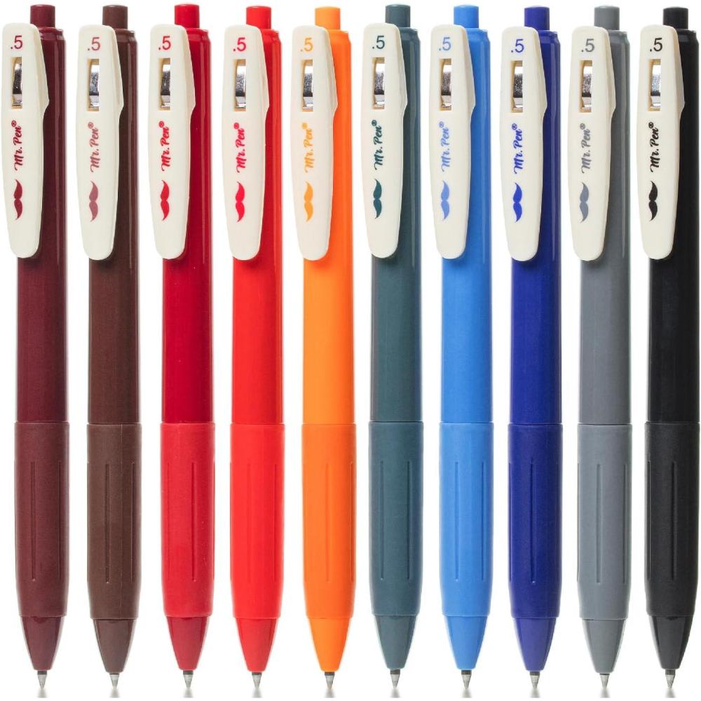 imageMr Pen Retractable Gel Pens 10 Pack Dark Vintage Ink Colors Gel Pens Fine Point Fast Dry Vintage Pen Retractable Pens Gel Ink Pens Aesthetic Pens for Journaling Fine Tip Pens