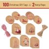 imageMr Pen Christmas Gift Tags 100 pcs with Hemp Rope 10 Designs Kraft Paper Tags Gift Tags with String Brown Tags Christmas Tags for Gifts Blank Gift Tags Gift Bag Tags for Gift Bags Gift Tag