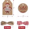 imageMr Pen Christmas Gift Tags 100 pcs with Hemp Rope 10 Designs Kraft Paper Tags Gift Tags with String Brown Tags Christmas Tags for Gifts Blank Gift Tags Gift Bag Tags for Gift Bags Gift Tag