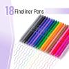imageMr Pen Fineliner Pens Colored 18 Pack Ergonomic Triangular Colorful Barrels 04mm Fine Liner Pens