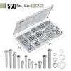 imageMr Pen Nuts and Bolts Assortment Kit 550 pcs Carbon Steel M3 M4 M5 Phillips Pan Head Assorted Nuts and Bolts