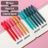 imageMr Pen Retractable Gel Pens 12 Pack Black Ink Summer Color Barrel Fine Point 05mm Retractable Pens Ideal for Journaling Notetaking Office Work