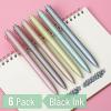 imageMr Pen Retractable Gel Pens 6 Pack Black Ink Gel Pens Fine Point Metallic Colorful Barrels