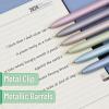 imageMr Pen Retractable Gel Pens 6 Pack Black Ink Gel Pens Fine Point Metallic Colorful Barrels