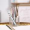 imageMr Pen Retractable Gel Pens 6 Pack Black Ink Gel Pens Fine Point Metallic Pastel Barrels