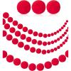 imageMr Pen Christmas Pom Pom Garland 3 Pack 196Ft Red Pom Pom Garland Christmas Ball Garland Christmas Garlands for Decoration Christmas Felt Garland Felt Christmas Garland for Tree