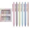 imageMr Pen Retractable Gel Pens 6 Pack Black Ink Gel Pens Fine Point Metallic Colorful Barrels
