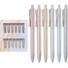 imageMr Pen Retractable Gel Pens 6 Pack Black Ink Gel Pens Fine Point Metallic Pastel Barrels