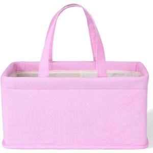 imageMr Pen Baby Diaper Caddy Organizer Pink Quilted Fabric Car Diaper Caddy Portable