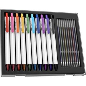 imageMr Pen Ballpoint Pens 10 Colorful Ink Ballpoint Pens with Case and 12 Refills 07mm Cute Ballpoint Pens Assorted Color Ink Cute Pens for Journaling Aesthetic Pens Ballpoint Smooth Writing Pens