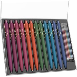 imageMr Pen Ballpoint Pens with Case 12 Pack Colorful Ink 12 Refills 07mm Cute Ballpoint Pens Assorted Color Ink Cute Pens for Journaling Aesthetic Pens Ballpoint Smooth Writing Pens