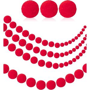 imageMr Pen Christmas Pom Pom Garland 3 Pack 196Ft Red Pom Pom Garland Christmas Ball Garland Christmas Garlands for Decoration Christmas Felt Garland Felt Christmas Garland for Tree