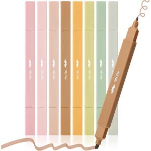 imageMr Pen Dual Tip Aesthetic Highlighters 8 pcs Chisel ampamp Fine Tips Earthy Tones Cute Highlighters Assorted Colors Bible Highlighters and Pens No Bleed Highlighters for Bible Pages No Bleed