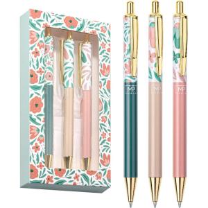 imageMr Pen Luxury Floral Pen Set 3 pcs Black Ink Ballpoint Pens Floral Pen Fancy Pens for Women Cute Pens for Journaling Easter Gift
