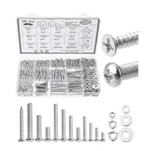 imageMr Pen Nuts and Bolts Assortment Kit 550 pcs Carbon Steel M3 M4 M5 Phillips Pan Head Assorted Nuts and Bolts