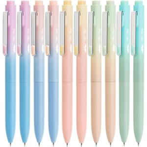 imageMr Pen Retractable Gel Pens 10 Pack Black Ink Gradient Barrel Fine Point 05mm Fast Dry Ideal for Writing Journaling Sketching