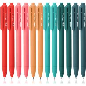 imageMr Pen Retractable Gel Pens 12 Pack Black Ink Summer Color Barrel Fine Point 05mm Retractable Pens Ideal for Journaling Notetaking Office Work