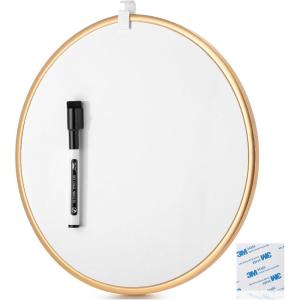 imageMr Pen Round Dry Erase Board 115 with a Black Dry Erase Marker Gold Frame Small White Board White Board for Kids White Board for Students Small Dry Erase Board Mini White Board